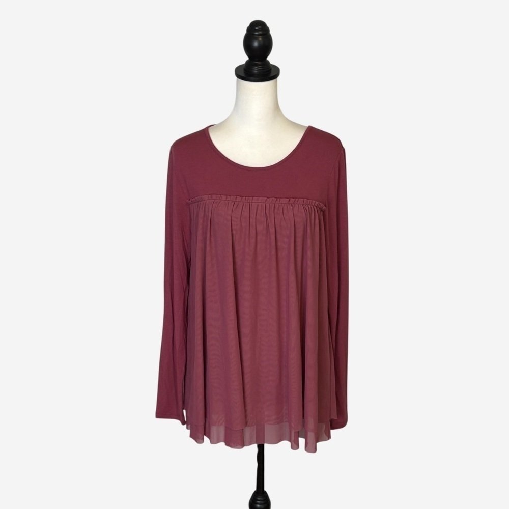 Matilda Jane Ruffle Layered Top Long Sleeve Mauve Pink Make Believe S - Picture 1 of 11